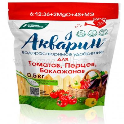 Комплексное минеральное удобрение Акварин "Для томатов, перцев, баклажанов", 0.5 кг (Лучшая цена)